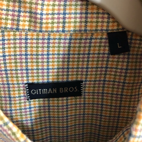 Gitman Bros Button Down Shirt Checked Classic Pocket Large - Picture 4 of 6